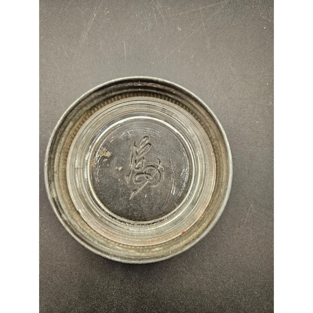 Vintage Ball Mason Jar Lid Zinc Screw Band with Clear Glass Logo Insert 3 Inch